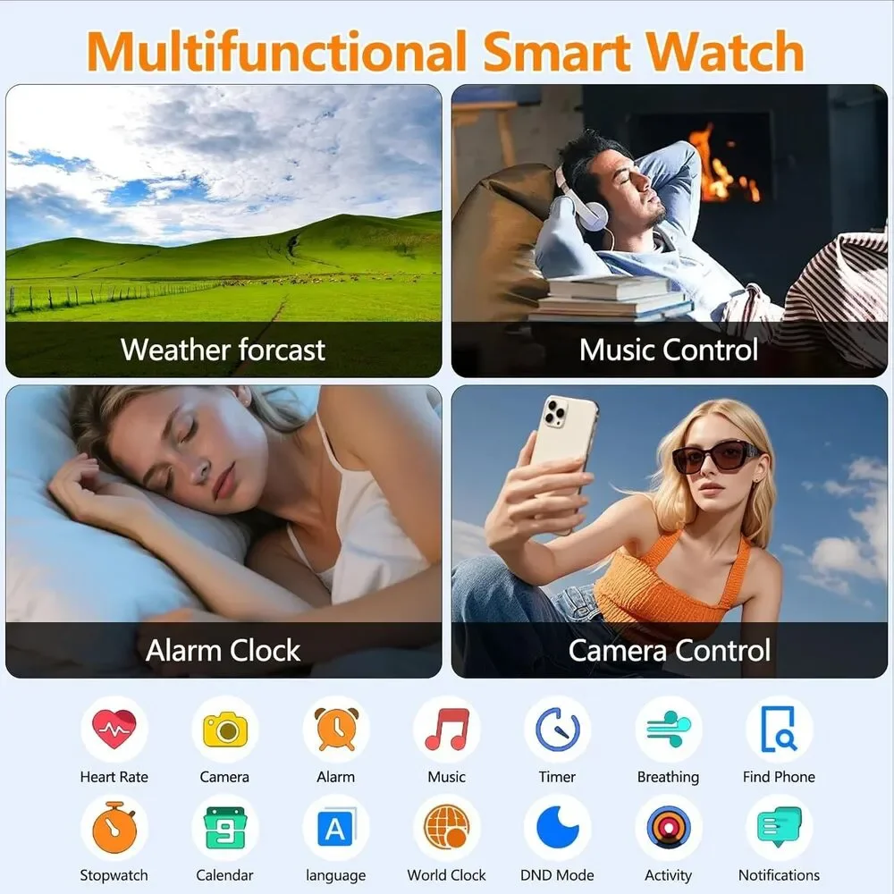 2025 Smart Watch For Men/Women, Waterproof Smartwatch Bluetooth Android/ iOS